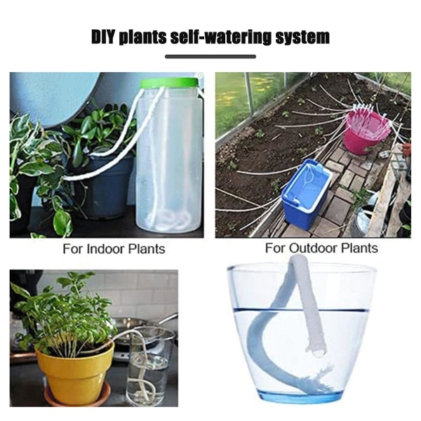 Självvattnande veksnöre kapillär för växt, högkvalitativt bomullsrep, lätt att göra automatiskt bevattningssystem för trädgårdsarbete