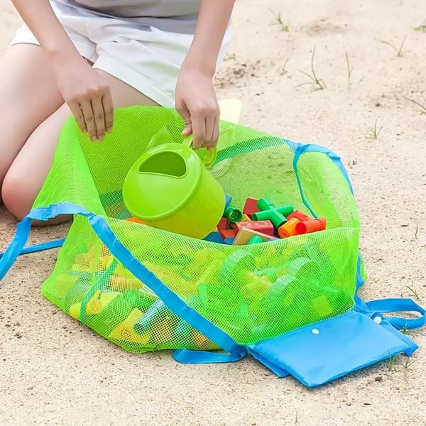 Mesh Strandleksaker Väska Extra Stora Strandväskor Och Kassar Sand Tote Väska Förvaringsväskor