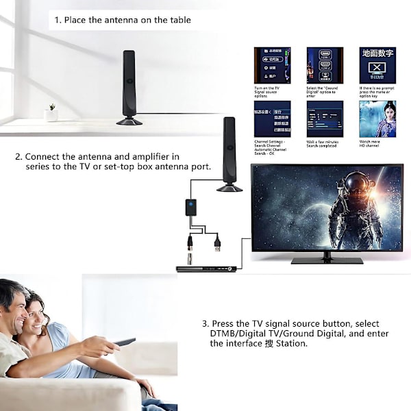 Rewave Antenne, Rewave Antenne, TV-antenne, Sugerkopp TV-antenne Plug and Play