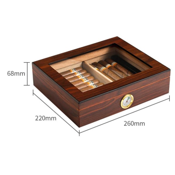 Cigar Humidor i cedertræ med gennemsigtigt udstillingsvindue Opbevaring Cigaræske|cigartilbehør