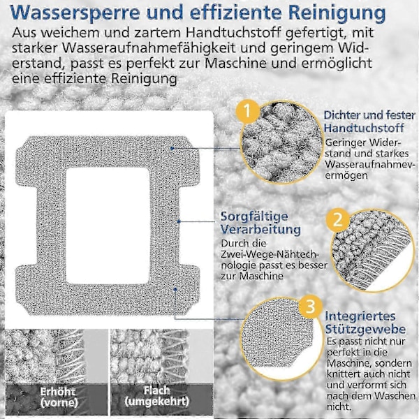 6 Pakke Rengjøringsputer for Ecovacs Winbot W1 / W1 Pro / W2 / W2 Omni Vindusvaskroboter, Vindusvaskrobot, Vaskbar Mikrofiber Rengjøringsklut p
