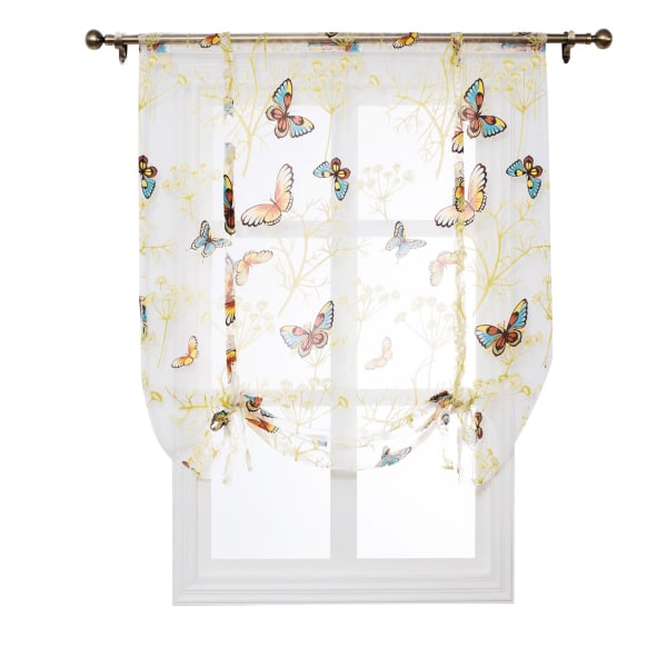 Keittiö Kylpyhuone Ikkuna Roomalainen verho kukkainen tylliverho (80*120cm)