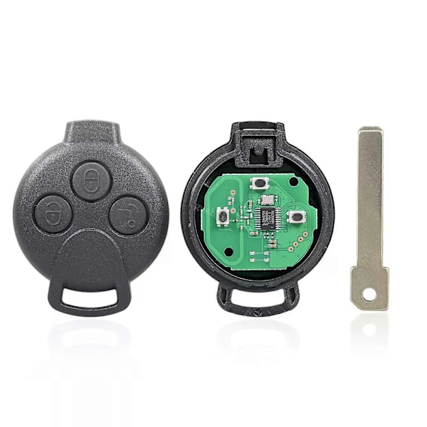 til 2007 - 2015 Smart Fortwo 451 Bil 3 Knap Fjernbetjening Nøgle 434MHz PCF7941 Chip