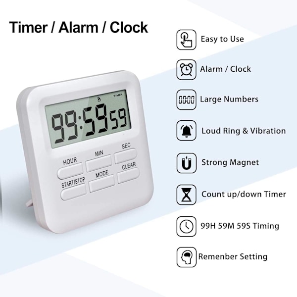 Digital väckarklocka timer med klocka