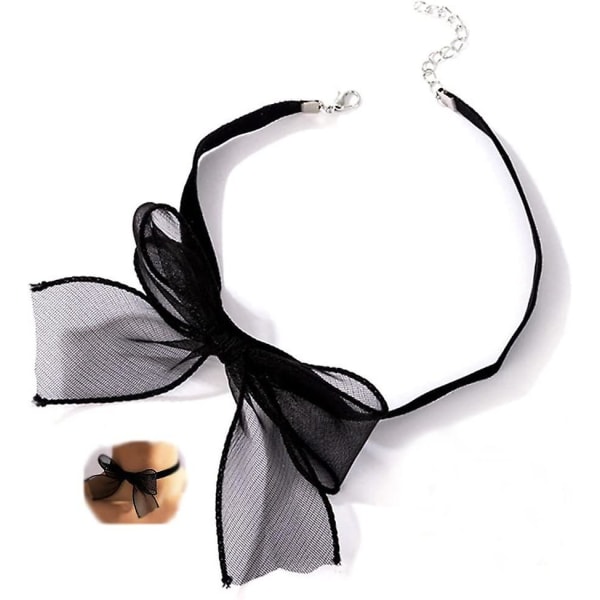 Sexy svart blonder Sløyfe-knute krage choker halskjede myk fløyel semsket choker slips Cravat smykker gave til kvinner jenter