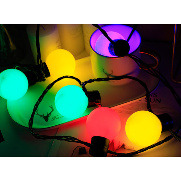 1 st dekorativa ljusslingor, 20 LED-bollar för bröllopsfest, semester, trädgård, trädgård, rum (vit)
