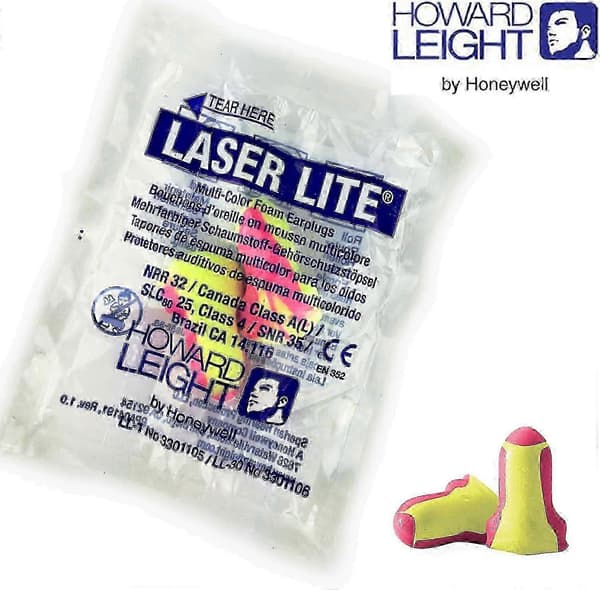 100 par Howard Leight Laser Lite individuellt förpackade öronproppar