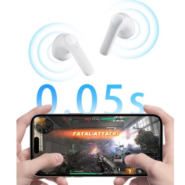 Trådlösa hörlurar Bluetooth IP7 vattentäta hörlurar Trådlösa hörlurar-vita