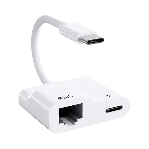 USB C til Ethernet Adapter, USB Type C til RJ45 Gigabit Ethernet LAN Adapter med 60W Lader, for /P