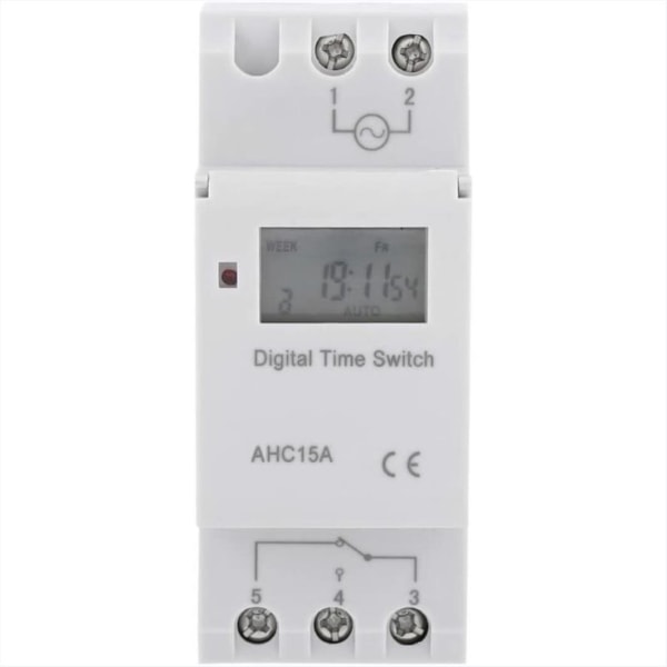 Digital uketimer Din Rail Timer Digital uketimer Elektronisk programmerbar timer 15A (AC220V)
