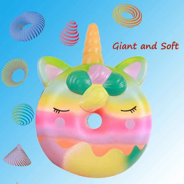 13 tommer Squishies Jumbo Unicorn Donut Kawaii Soft Langsomt stigende Duftende Giant Donut Squeeze