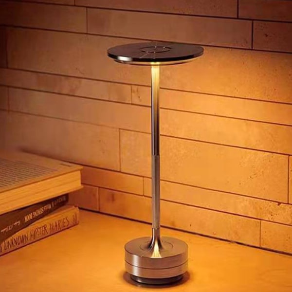 Sladdlös bordslampa dimbar vattentät metall USB-laddningsbar bordslampa(,guld)