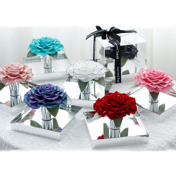 Jumbo Rose konserverad blomma akrylband presentförpackning