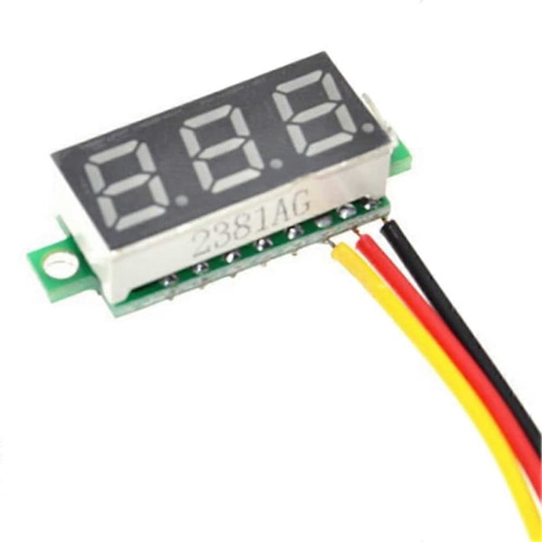 Mini DC Voltmeter Display 3-Tråds DC 0-100V Spänningstestare 10ST 0,28 Tum LED Panel 4 Färger Kombinerade