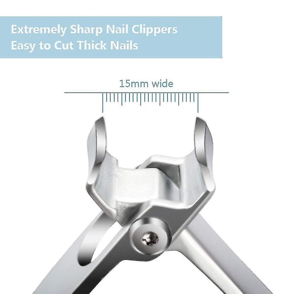 15mm Wide Jaw Opening Nail Clippers For Thick Nails Fingernails And Toenails Clippers For Ingrown Toenails Oversized