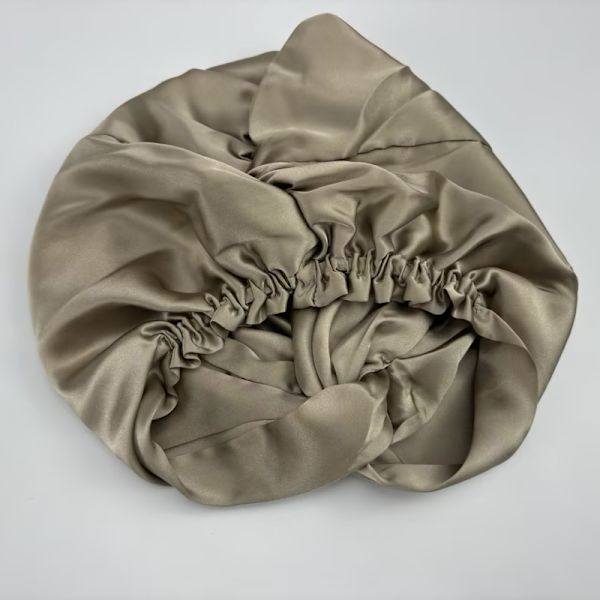 Double Layer 100% Silk Night Cap Apricot