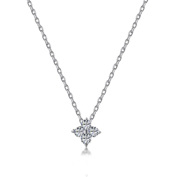 S925 sterling sølv japansk glitrende diamant-firkløver kragebenskjede for kvinner