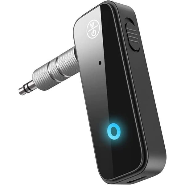 Bluetooth-mottaker. Bluetooth-biladapterkontakt. Bluetooth 5.0-sender. Bærbar trådløs 3,5 mm Aux Bluetooth-adapter