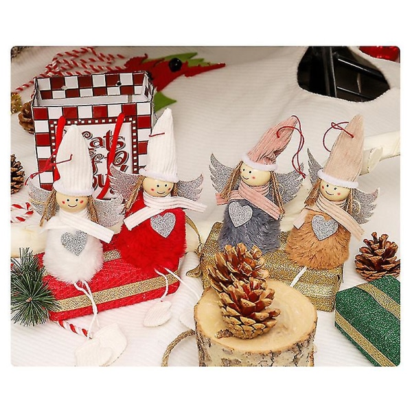 Käsintehty Ystävänpäivä Enkelit Pehmo-nukkelelu riippuva koriste-koristeriipus kotiin (vaaleanpunainen)