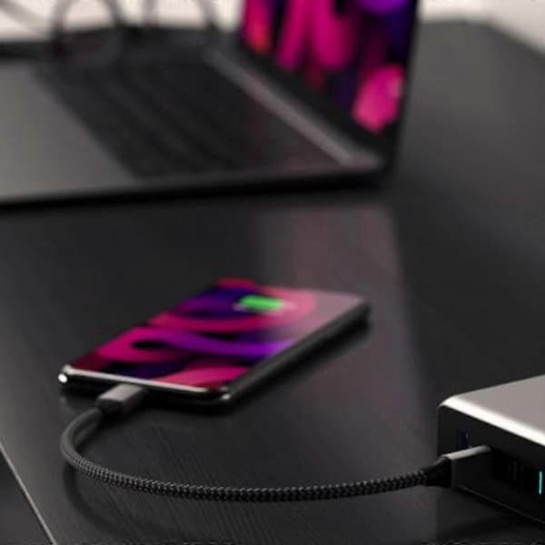 USB-C til Lightning-kabel - 25CM, Grå