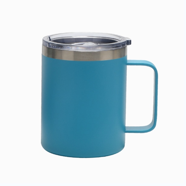 Kaffemugg i rostfritt stål, 12 oz dubbel vakuummugg med lock ((Himmelsblå, 1 antal)