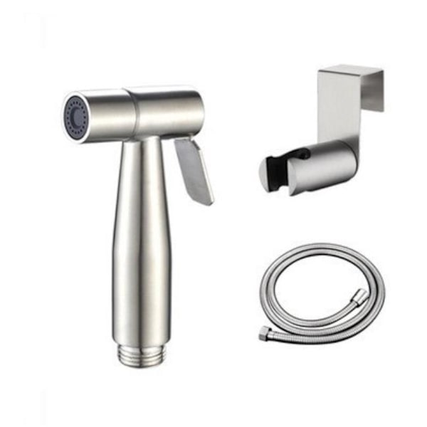 304 rustfrit stål toiletspray pistol sæt, - 1 dyse + 1 ophæng + 1,5 m slange