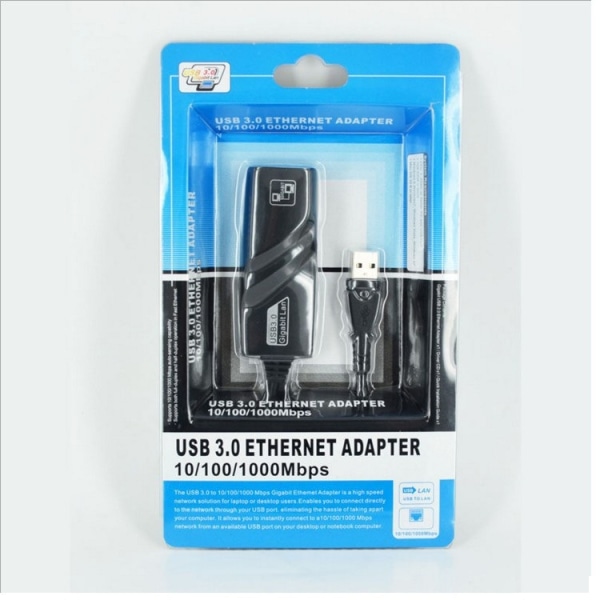 USB Ethernet-adapter, automatisk støtte MDIX USB3.0 Gigabit nettverkskort til RJ45, USB nettverkskort for ekstern nettbrett