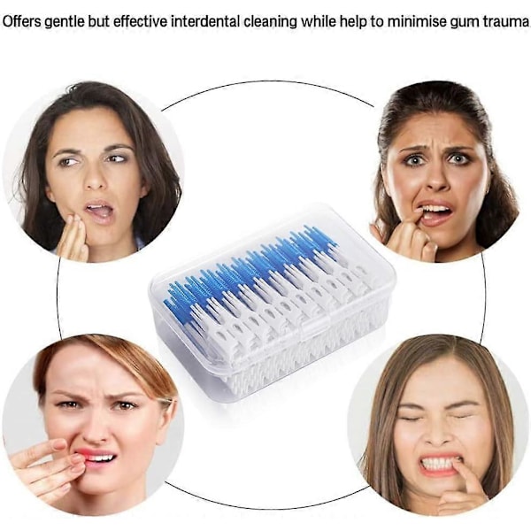160 Stycken Dubbelanvändbara Interdentalborstar, Tandtrådsplockar i Silikon, Tandpetare Interdentalborste för Tandställning Oral Rengöring
