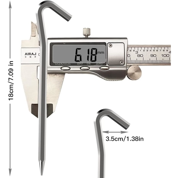 Tältpinnar 10 st 18 cm Metall Tunga Tältkrokar Aluminiumlegering Rostfria Campingtält Markpinnar
