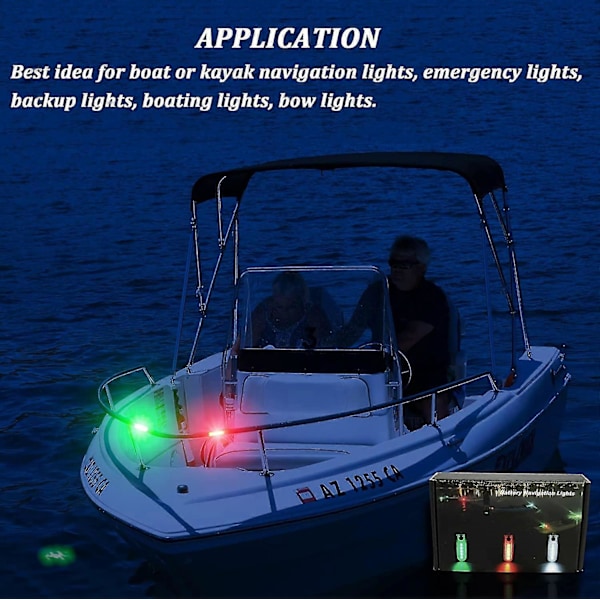 Kajakk Navigasjonslys Hekslys Batteridrevet, Vanntette Kajakklys For Nattkayaking, Padlebrettlys