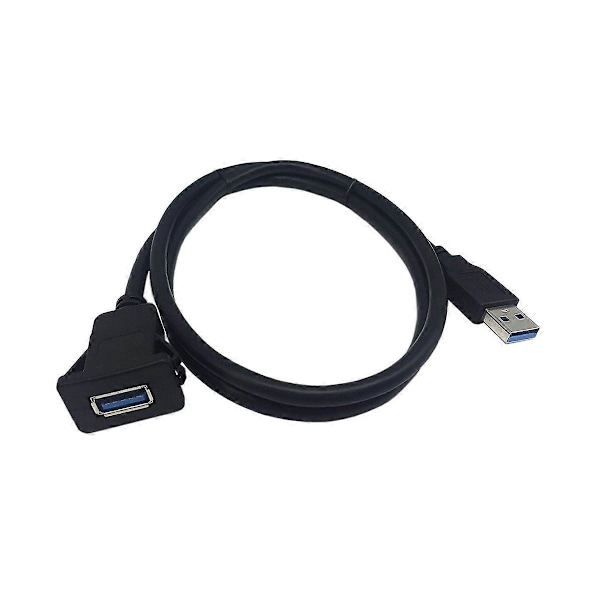 1M Sokkelkabel USB 3.0 Bilmontert Han til Hun Forlengelseskabel Dashbordpanel Lyd Li