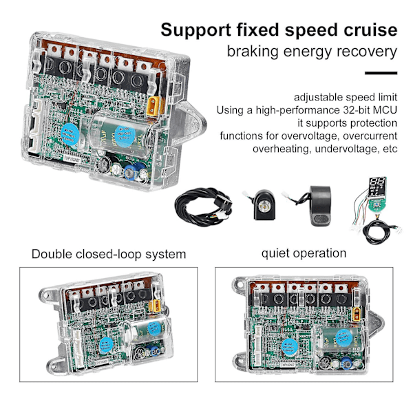 Elektrisk Løbehjul Motherboard Controller BT Digitalt Display med Accelerator For- og Baglygte Com