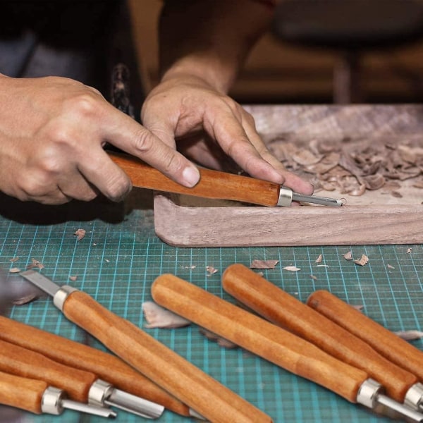 Treskjæringsverktøysett, håndmeisel DIY profesjonelle treskjæringsverktøy (12 deler)