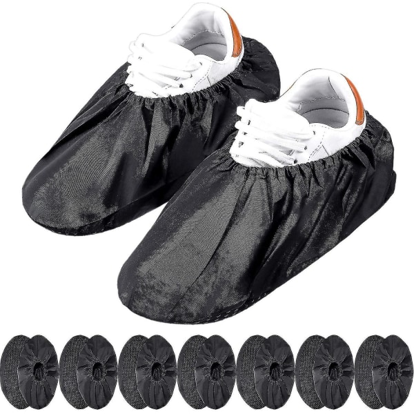 10 par återanvändbara halkfria skoöverdrag Vattentäta stövelskydd för hushållsmattskydd Kan tvättas i maskin (svart)