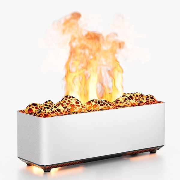 Ultrasonic Flame Aroma Diffuser Humidifier - 280ml Capacity, Multiple Colors, Create a Relaxing Atmosphere White