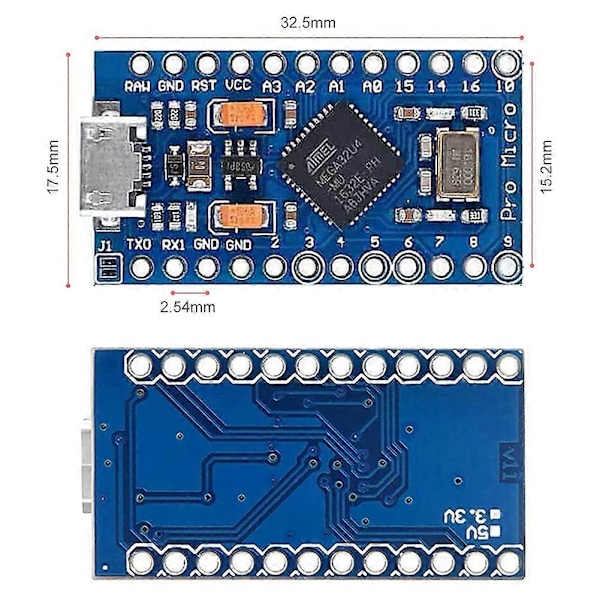 Pro Micro-Atmega32U4 5V 16MHz Bootloaded IDE Micro-USB Pro Micro-utviklingskort Mikrokontroller