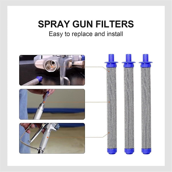 10-pak 288749 Airless Sprøjtepistol Filter Kompatibel med 60 Mesh Airless Sprøjtepistol Filter Sprøjtepistol Modeller SG10, SG Pro, SG2