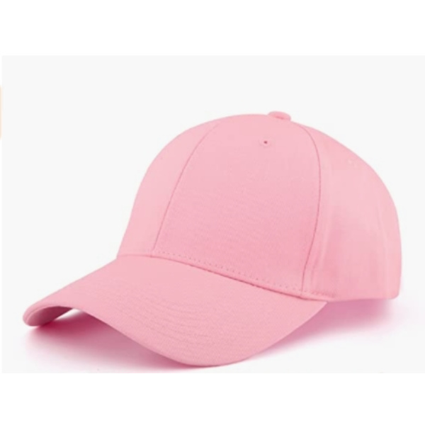 Enfärgad basebollkeps i bomull, justerbar, rosa