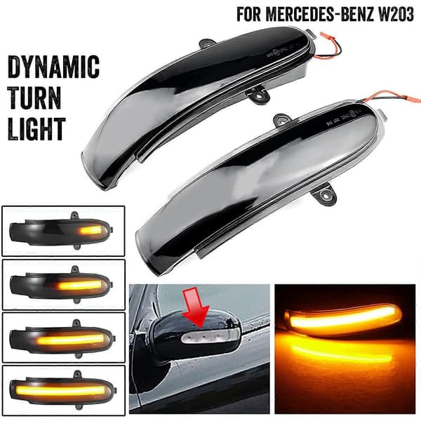 Dynamisk LED Sidespejl Blinklys Indikator Drejesignal Lampe til C W203 -Model CL203