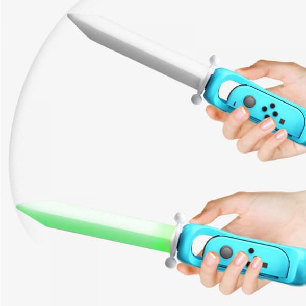Veeki LED Lys-Sværd Greb til Nintendo Switch OLED Controller, Kompatibel med Switch Sports