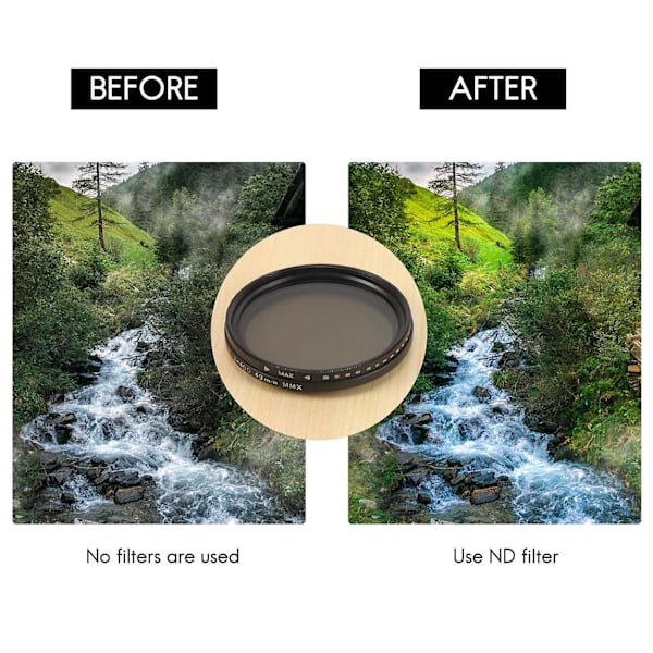 ND2-400 Neutral Density Fader Variabel ND Filter Justerbar 49mm Filter til Kameraobjektiv
