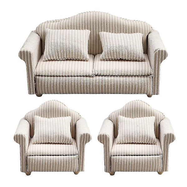 3 st Soffa Miniatyr Soffa Modell Dockhus Möbler Soffa Miniatyr Soffa Modell Miniatyr Soffkudde