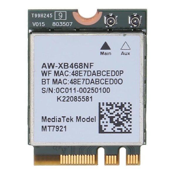 Langaton verkkokortti MT7921 MT7921k 2.4Ghz/5Ghz 160Mhz Bluetooth-yhteensopiva