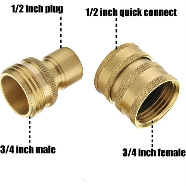 Adaptersæt til højtryksrenser, 3/8", 3/4" Quick Connect M22 Swivel - Sæt med otte
