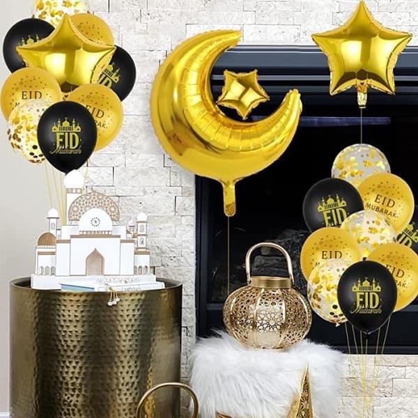 Pynt - Eid Mubarak - Folieballoner - Festdekoration - Indendørs - Blandet