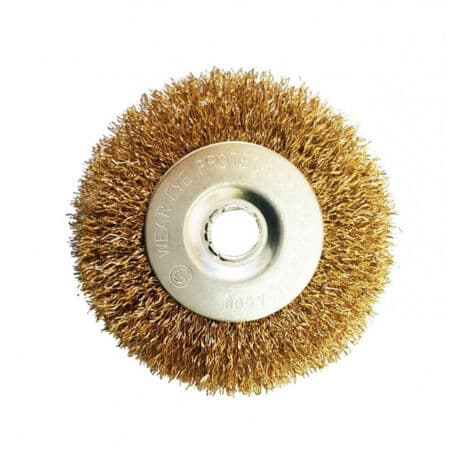 2-pack stålborstar, 4'' borr för slipning, cirkulära borstar, mässingstråd