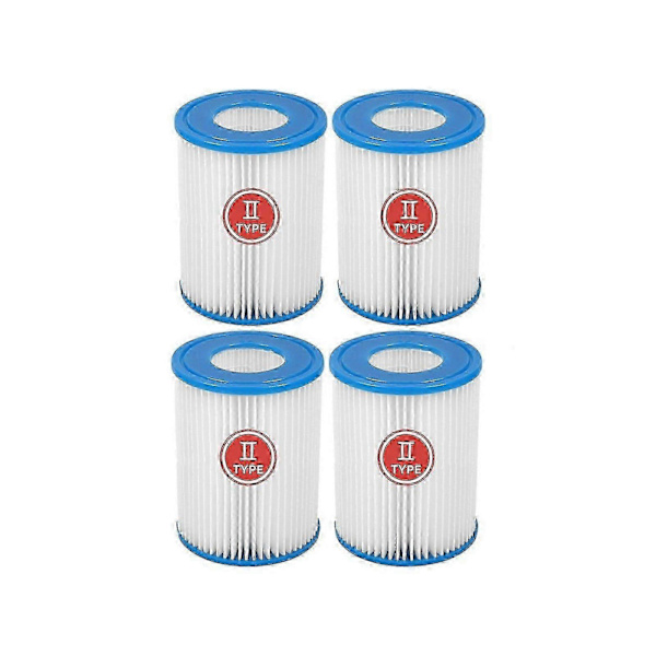 4-pack Filterpatron för poolpump för Bestway typ II-filter