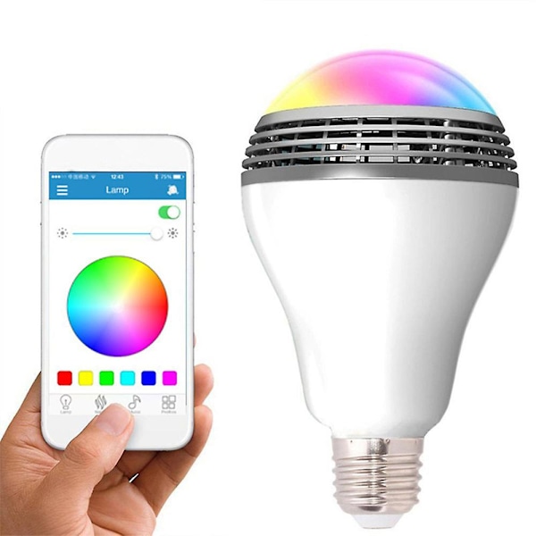 Wifi Smart Rgb E27 Musiikkipolttimo Bluetooth-kaiuttimet Lamppu Himmennettävä Led Langaton Musiikkipolttimo Valon Väri Vaihtuva, 100% Uusi