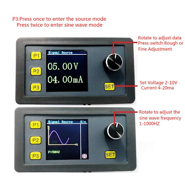 Signalgenerator Pwm Puls Justerbar Modul Sinus Bølge Genererende 1-1000hz 4-20ma 2-10v Lcd Display Flere Moduser