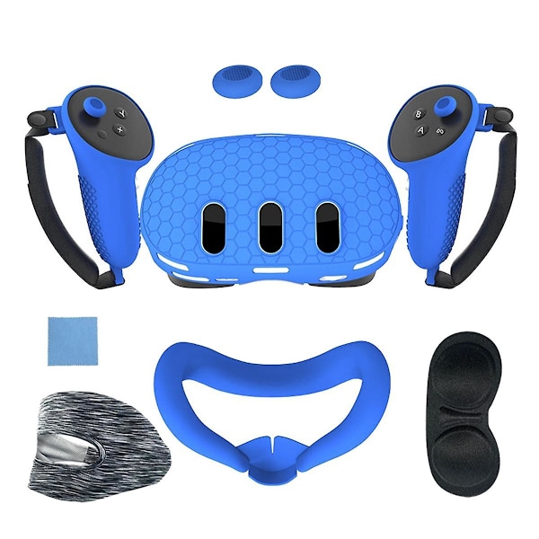 Silikon Skyddande Fodral För 3 VR-headset Huvud Ansiktsöverdrag Ögonplatta Handtag Grepp Knapplock VR-tillbehör